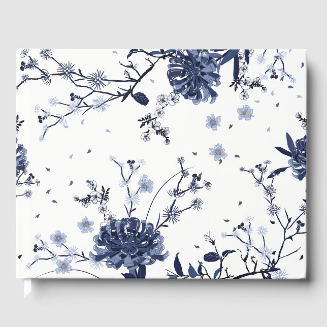 Livro De Visitas Flores azuis (Frente)