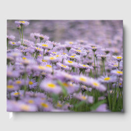Livro De Visitas Flores de Aster Roxo