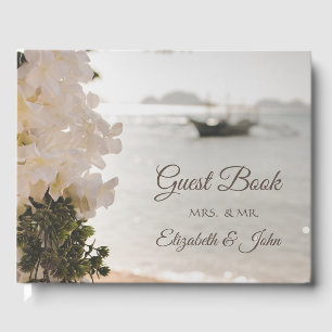Livro De Visitas Flores de Barco à Vela Casamento na Praia