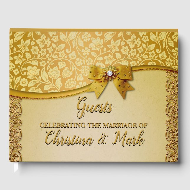 Livro De Visitas Flores e Folhas do Abstrato Retroativo Elegante do (Frente)