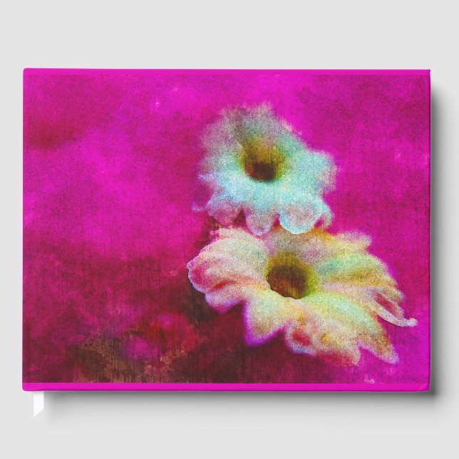 Livro De Visitas Flores em rosa  (Frente)