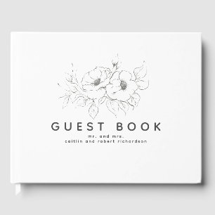 Livro De Visitas Flores manuais modernas elegantes