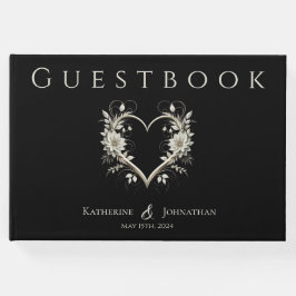 Livro De Visitas Flores Modernas com Casamento Cardíaco