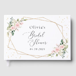 Livro De Visitas Flores Rosa, Flores Brancas, Boho, Chá de panela