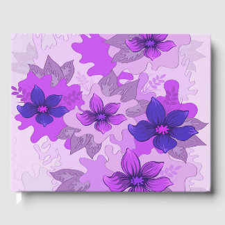 Livro De Visitas Flores Roxas bonito