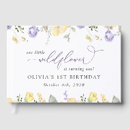 Livro De Visitas Flores Roxas, Flores Amarelas, Primeiro Aniversári