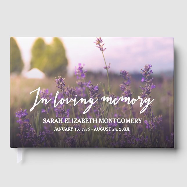 Livro De Visitas Flores Roxas Na Memória Adorável (Frente)