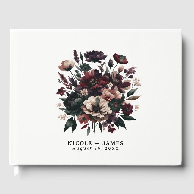 Livro De Visitas Flores Rústicas e Temperamentais para Casamento Bo (Frente)