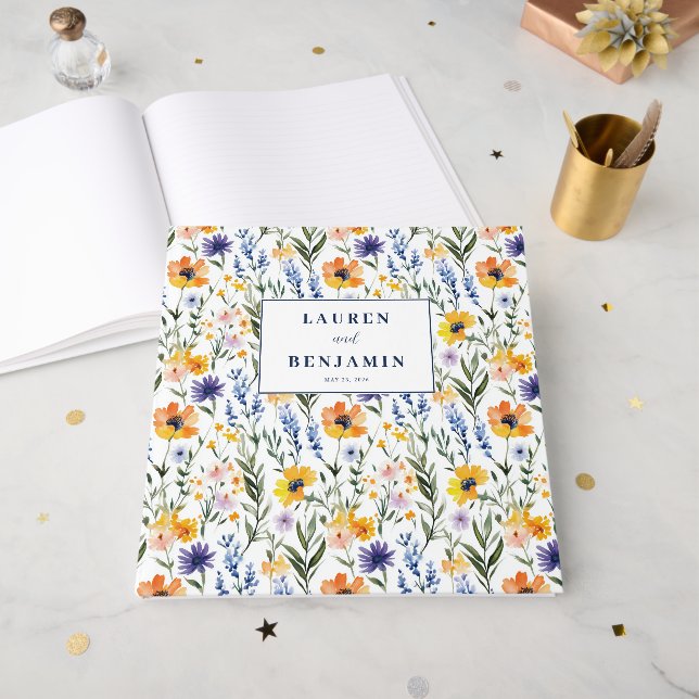 Livro De Visitas Flores Silvestres Alegres (Frente aberta)