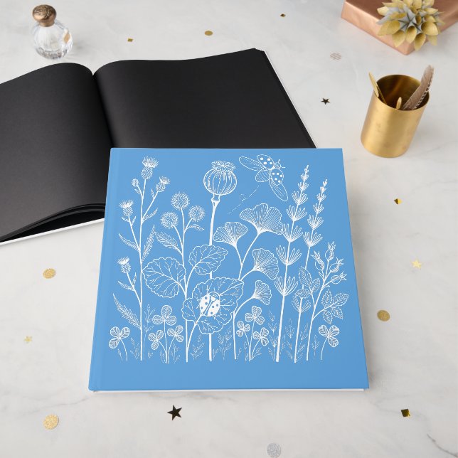 Livro De Visitas Flores Silvestres Botânicas (Frente aberta)