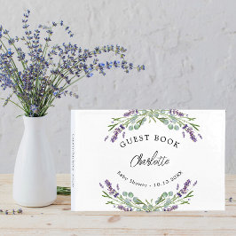 Livro De Visitas Flores violeta de lavanda chá de fraldas eucalipto