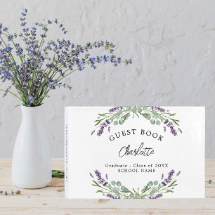 Livro De Visitas Flores violeta de lavanda de gradação eucalipto