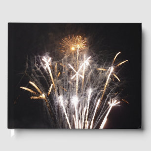 Livro De Visitas Fogos de Artifício Brancos e Dourados II Celebraçã
