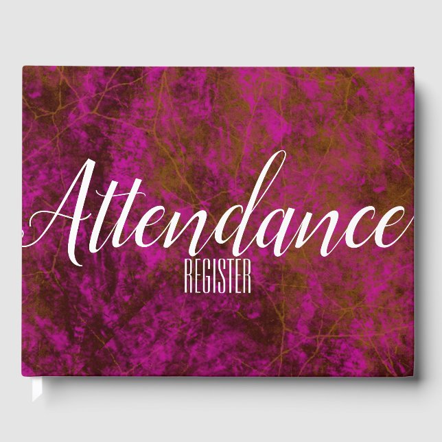 Livro De Visitas Folha de couro rosa | Registro de Participação (Frente)