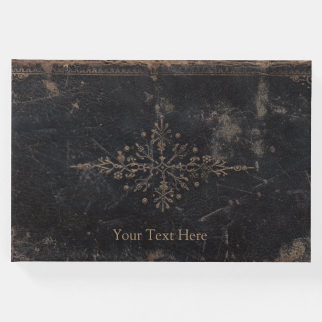 Livro De Visitas Folha-de-lis Couro Antiquado (Frente)