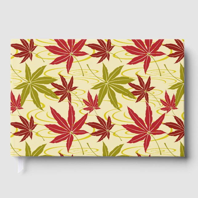 LIVRO DE VISITAS FOLHA DE MAPLE JAPONÊS EM CREME (Frente)