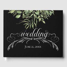 Livro De Visitas Folhagem simples, casamento