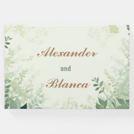 Livro De Visitas Folhagem Verde Esmeralda Casamento Vintage