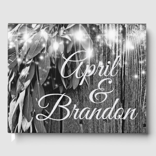 Livro De Visitas Folhas botânicas de boho, madeiras-do-mar (Frente)