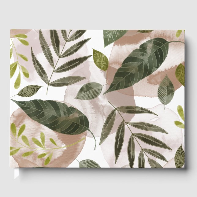 Livro De Visitas Folhas de Safari Botânico Elegante (Frente)