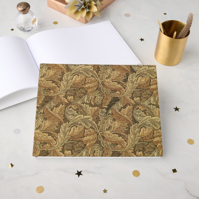 Livro De Visitas Folhas Quentes de Outono Vitoriano Antigo Salvar a (Frente aberta)