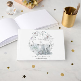 Livro De Visitas Fólias de inverno Folhagem Festiva Aquarelas Casam