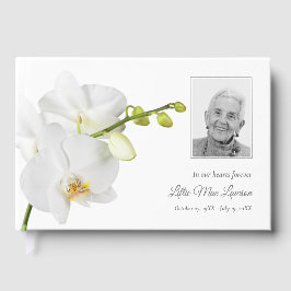 Livro De Visitas Forever in our Hearts Orchid Funeral Memorial