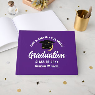 Livro De Visitas Formando branco roxo Festa de formatura personaliz