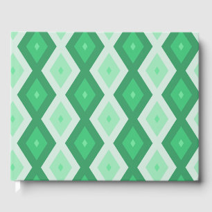 Livro De Visitas Formas de diamante verde