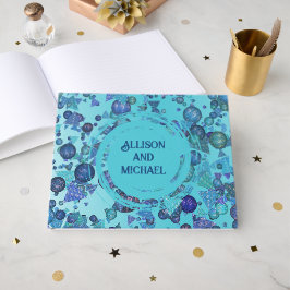 Livro De Visitas Formas geométricas modernas em azul