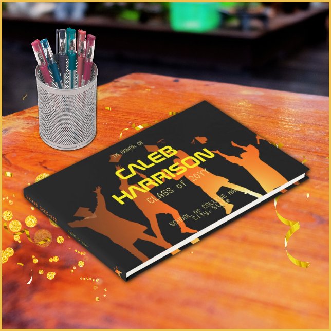 Livro De Visitas Formatura em Tecnologia Moderna Preta e Esbelta (Criador carregado)