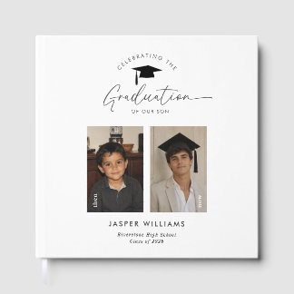 Livro De Visitas Formatura Então e Agora Menino 2 Foto Bem-vindo