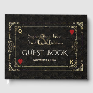 Livro De Visitas Forvorada Arte Dourada Deco Casino Vegas Poker Cas