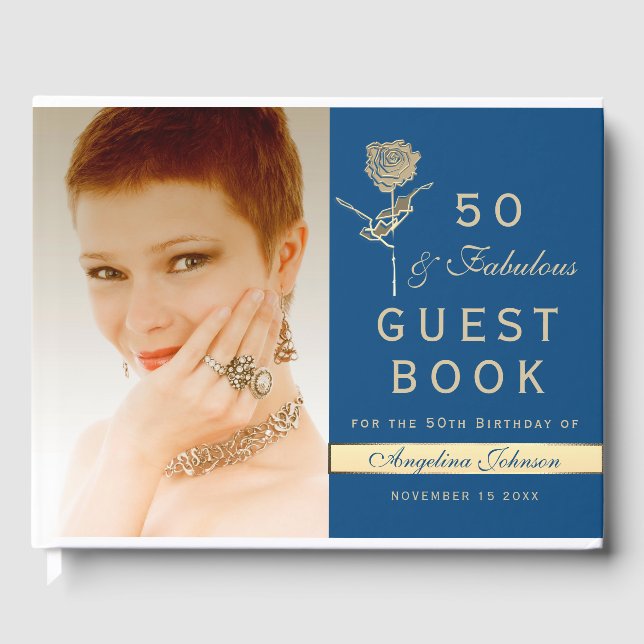 Livro De Visitas Foto 50 e aniversário fabuloso (Frente)