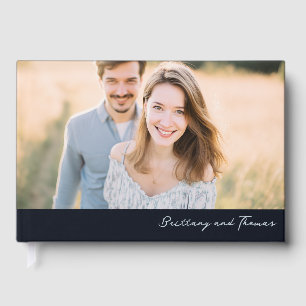 Livro De Visitas Foto Candid em Bege Quente