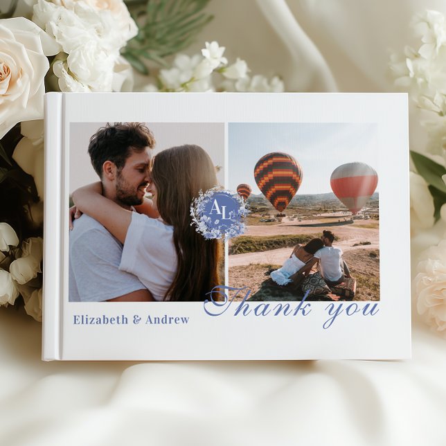 Livro De Visitas Foto: Casamento Botânico Floral Chinoiserie Blue (Criador carregado)