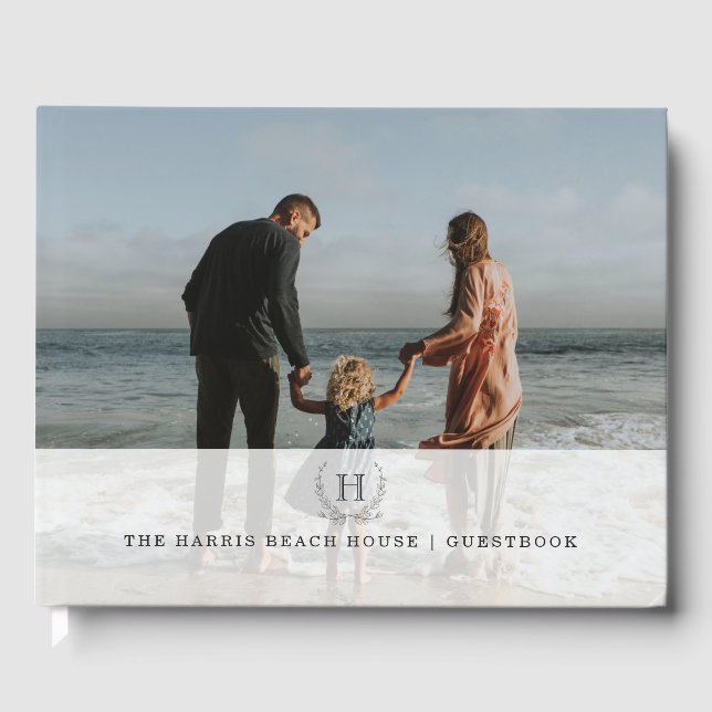 Livro De Visitas Foto da família | Monograma | (Frente)