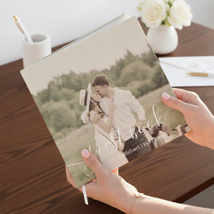 Livro De Visitas foto de casamento do guião chic simples elegante