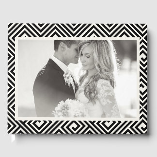 Livro De Visitas Foto de Casamento Geométrico Clássico Grego