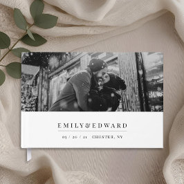 Livro De Visitas Foto de casamento preto e branco moderna