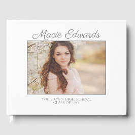 Livro De Visitas Foto de Formatura com Listras Brancas e Rosas para