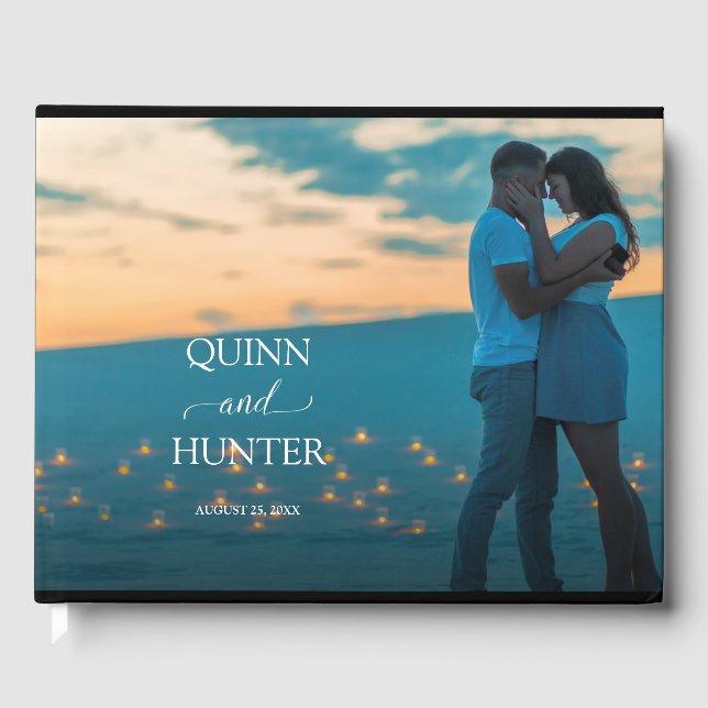 Livro De Visitas Foto de Guest do Casamento Moderno (Frente)