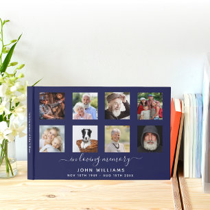 Livro De Visitas Foto do funeral em marinho azul de memória amoros