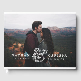 Livro De Visitas Foto Floral Ampersand Wedding Guest Book