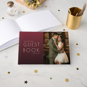 Livro De Visitas Foto Formal Marrom Elegante