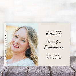 Livro De Visitas Foto Funeral Memorial Em Creme De Memória Amante