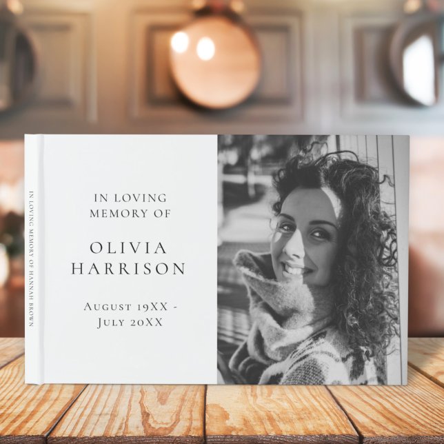 Livro De Visitas Foto Memorial | Elegante Clássico Em Memória De Am (Criador carregado)