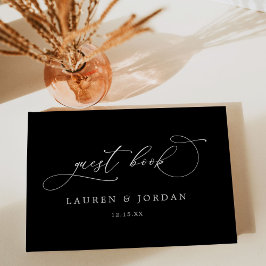 Livro De Visitas Foto Moderna Chic Casamento Preto e Branco