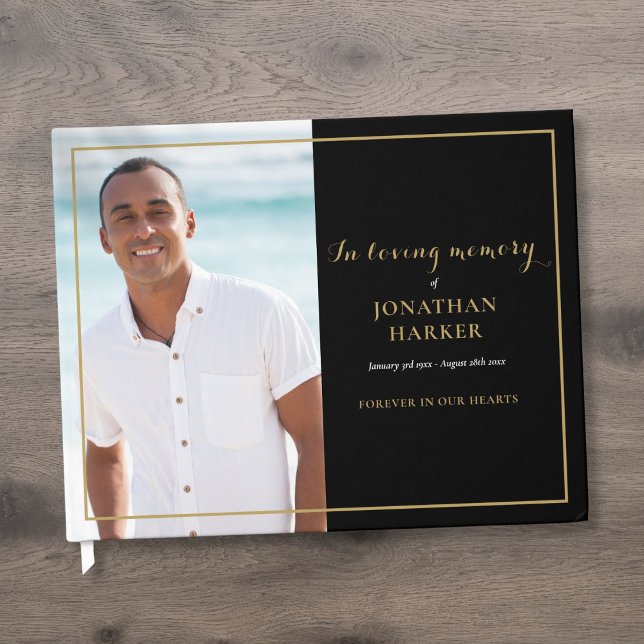 Livro De Visitas Foto No Funeral Memorial De Amor (Photo In Loving Memory Memorial Funeral Guest Book)