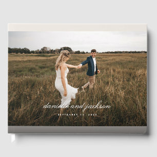 Livro De Visitas Foto para casamento de simples Cheio de Script Clá